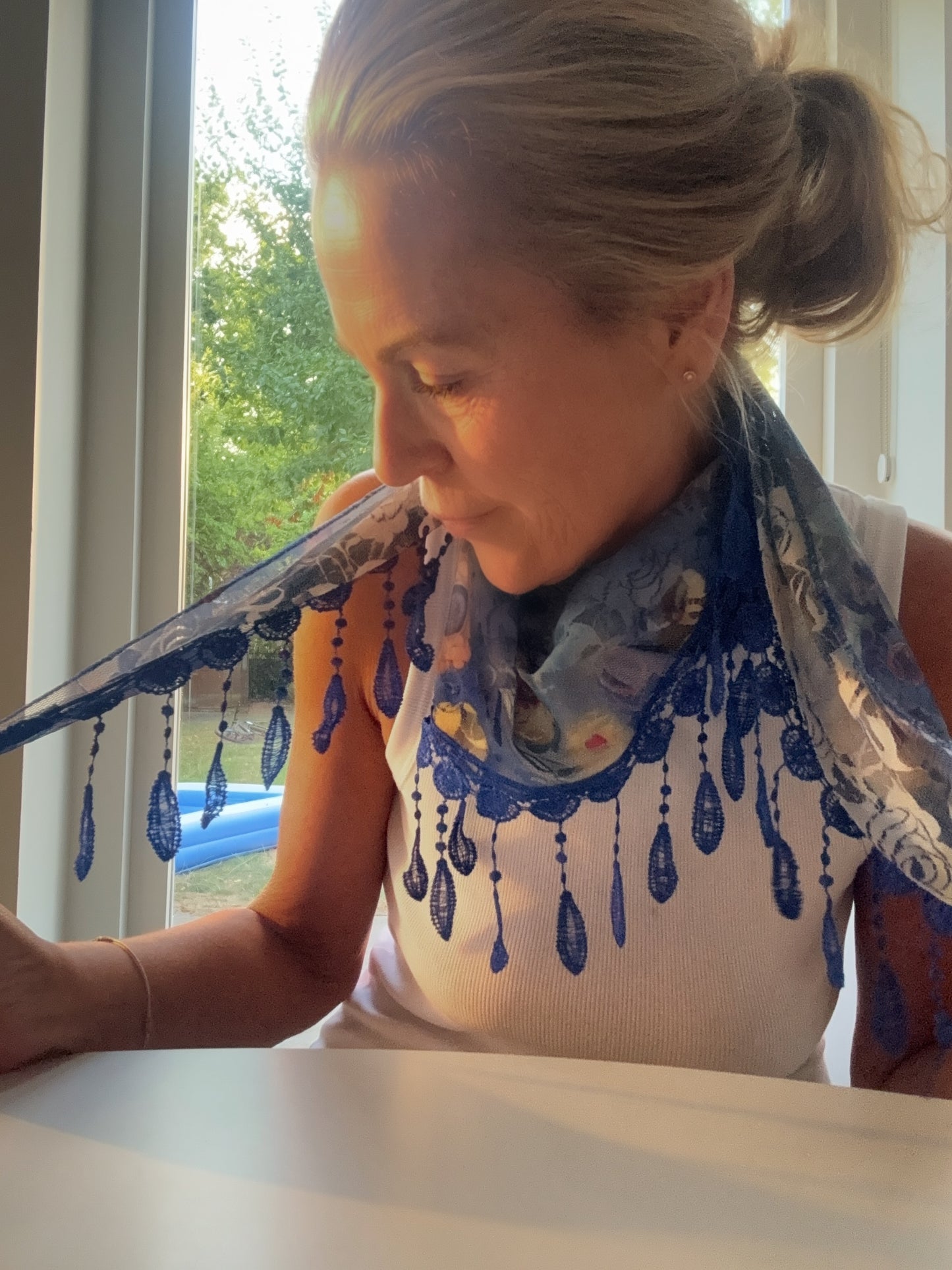 
                  
                    ROSE LACE NECK SCARF BLUE FLORAL
                  
                