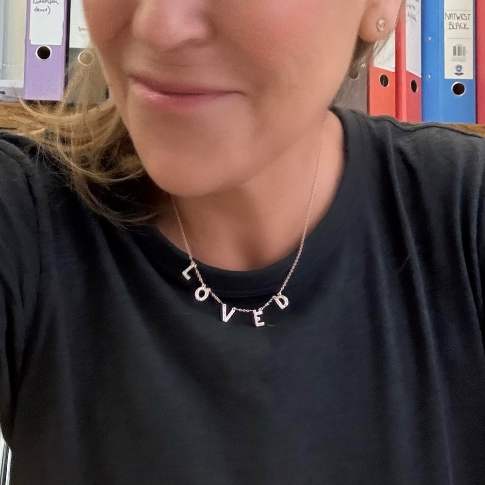 Loved Diamond Bunting Necklace Rose Gold