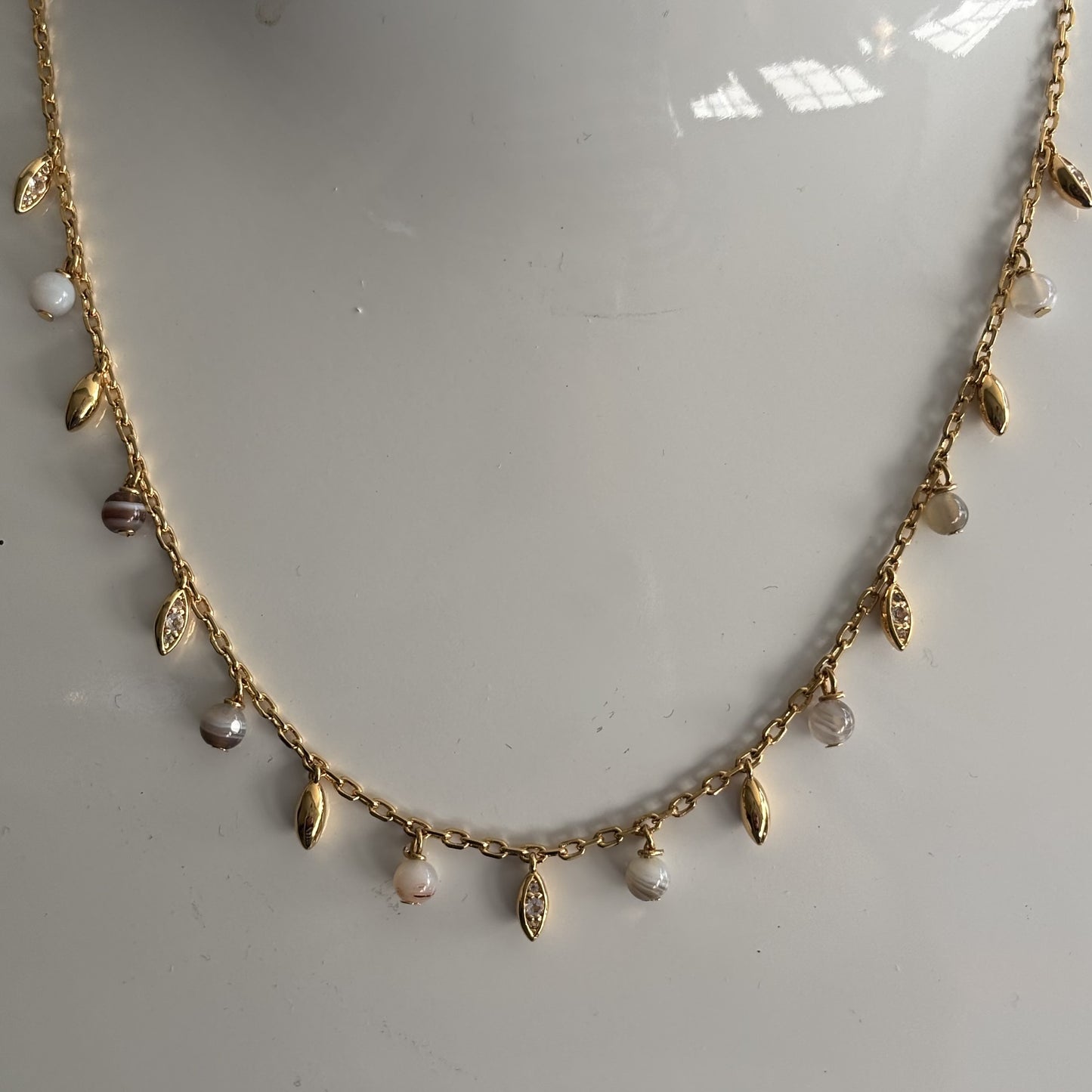 
                  
                    Stone and Teardrop Charm Necklace - NEW IN
                  
                